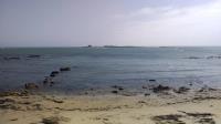 A closer view of Año Nuevo Island. Off limits to visitors, this is as close as you'll get to the deteriorating light keeper's house and other structures.