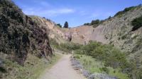 Walking into an old quarry pit.