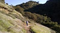 Coppertone ascending a steep section of the Chaparral Trail.