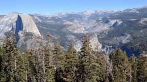 Half Dome and Nevada Falls