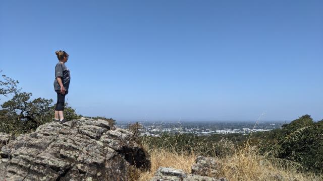 Penny looking off into the distance over Santa Rosa.