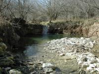 This small creek parallels the trail for some distance before discharging into the river.