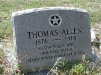 The grave of Austin Police Officer Thomas Allen, one of the earliest African-Americans in the department.