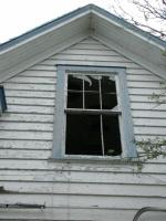 Broken glass and lead paint