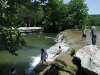 Main Falls provides the best swimming hole along the trail and wading opportunities to cool your heals.